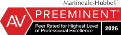 Martindale-Hubbell | AV Preeminent | Peer Rated for Highest Level of Professional Excellence | 2026